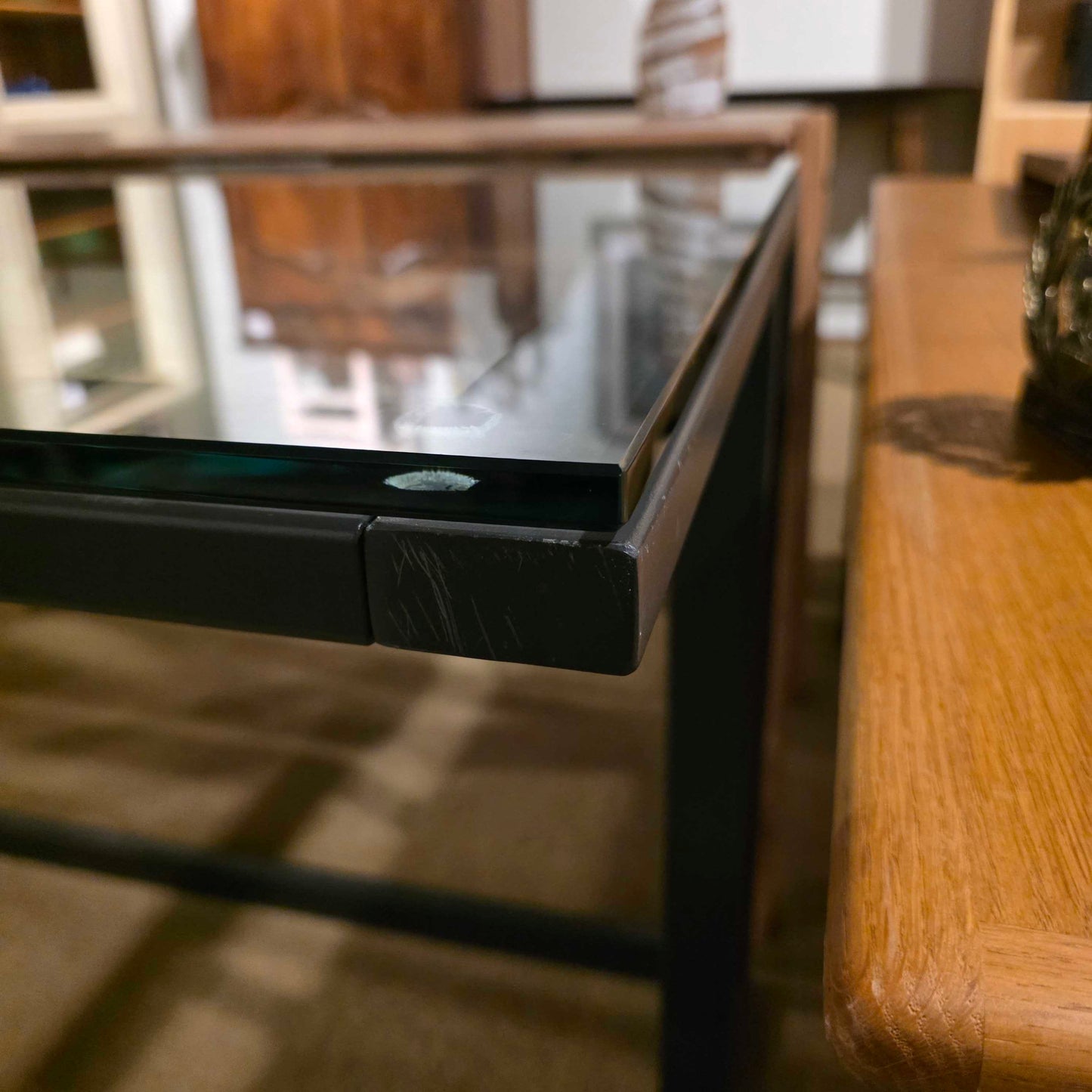 Crate & Barrel Metal & Glass Desk