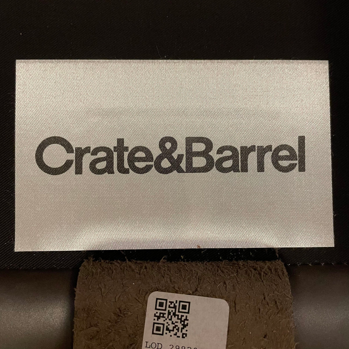 Crate & Barrel Mocha Leather Swivel Accent Chair