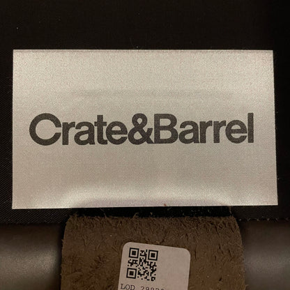 Crate & Barrel Mocha Leather Swivel Accent Chair