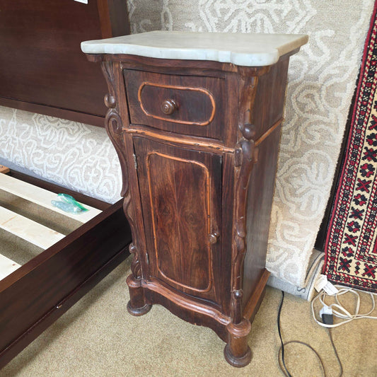 Italian Marble Top 1 drawer 1 Door Nightstand