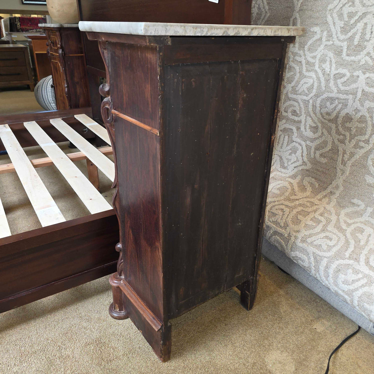 Italian Marble Top 1 drawer 1 Door Nightstand