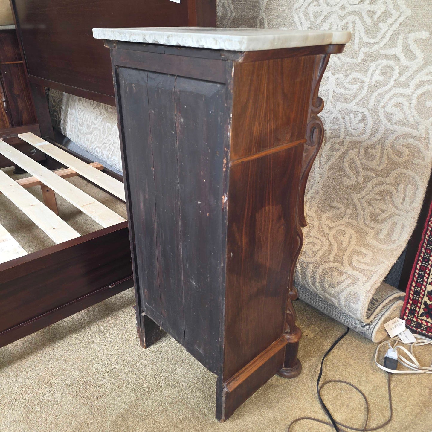 Italian Marble Top 1 drawer 1 Door Nightstand