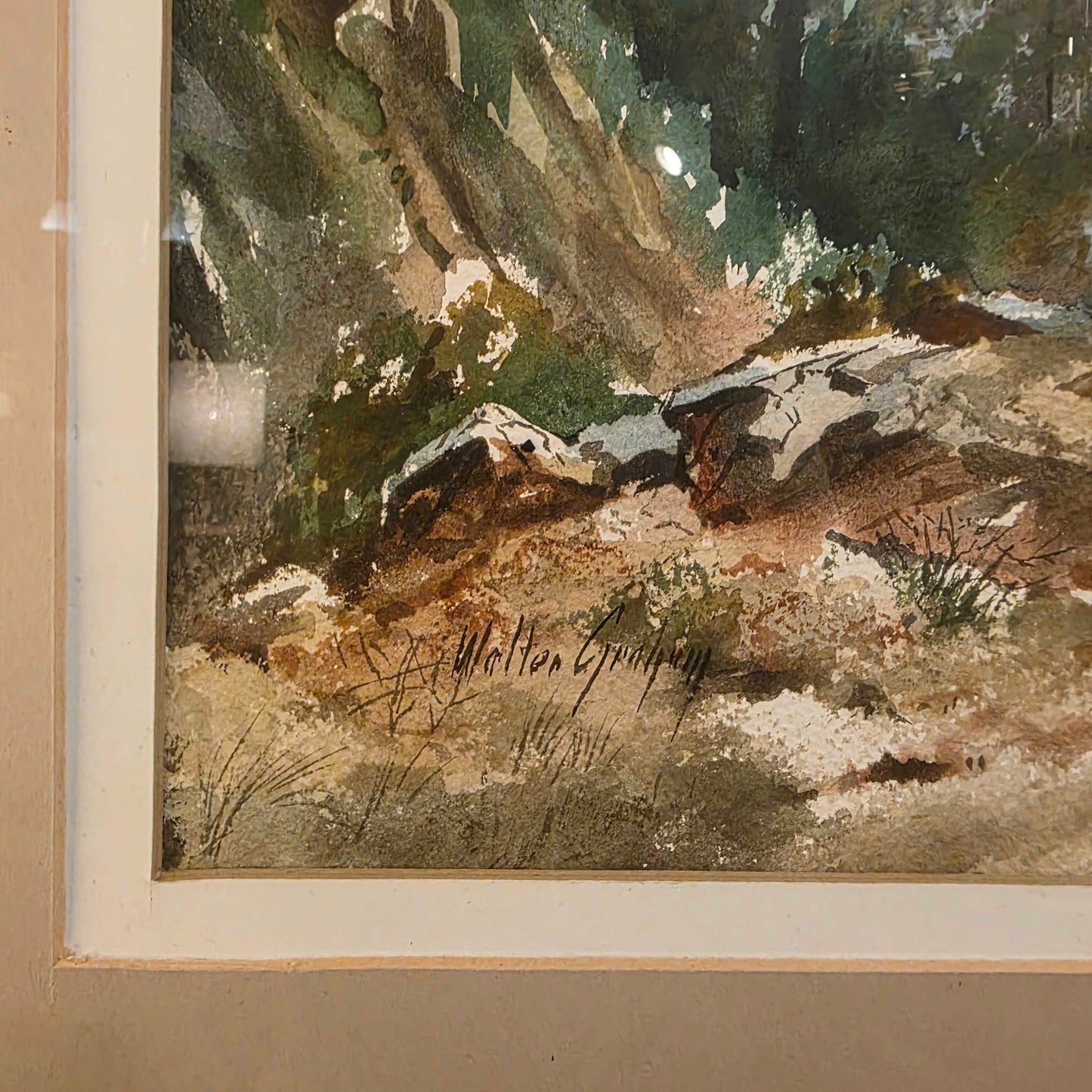 Solo Horseback Rider in Mountains Watercolor