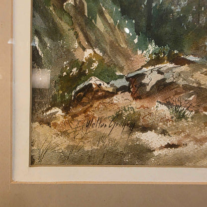 Solo Horseback Rider in Mountains Watercolor