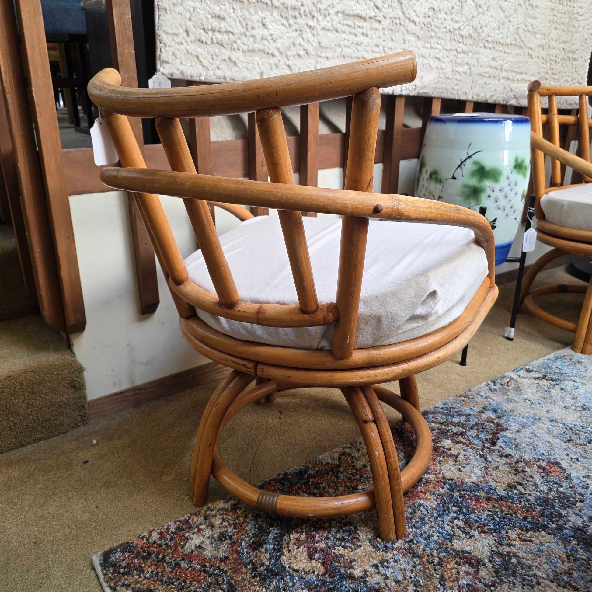 MC Bent Rattan Swivel Chairs set of 4 U ACCENT CHAIRS
