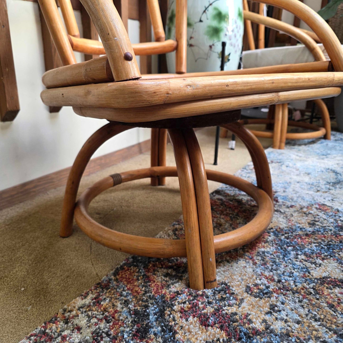 MC Bent Rattan Swivel Chairs set of 4 U ACCENT CHAIRS