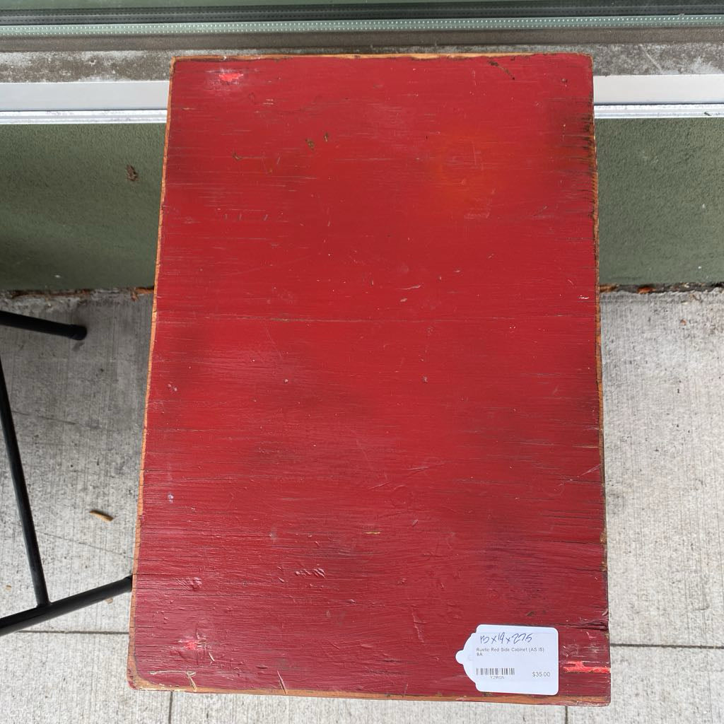 Rustic Red Side Cabinet (AS IS) C SIDE TABLES