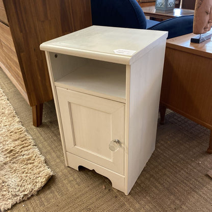 White Side Cabinet w/Faux Crystal Knob
