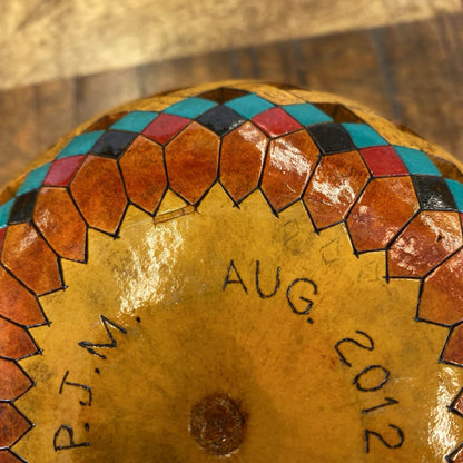 Signed Gourd Basket Art Small