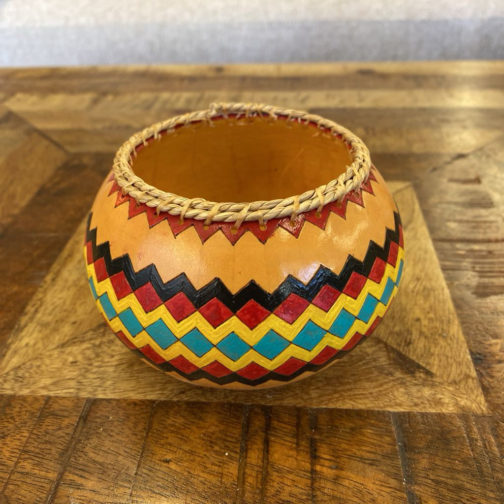 Signed Gourd Colorful Diamonds Bowl Small SMALLS