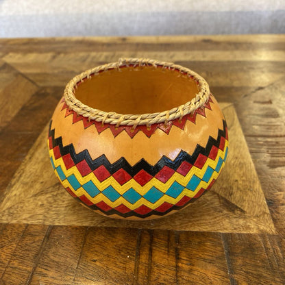 Signed Gourd Colorful Diamonds Bowl Small SMALLS