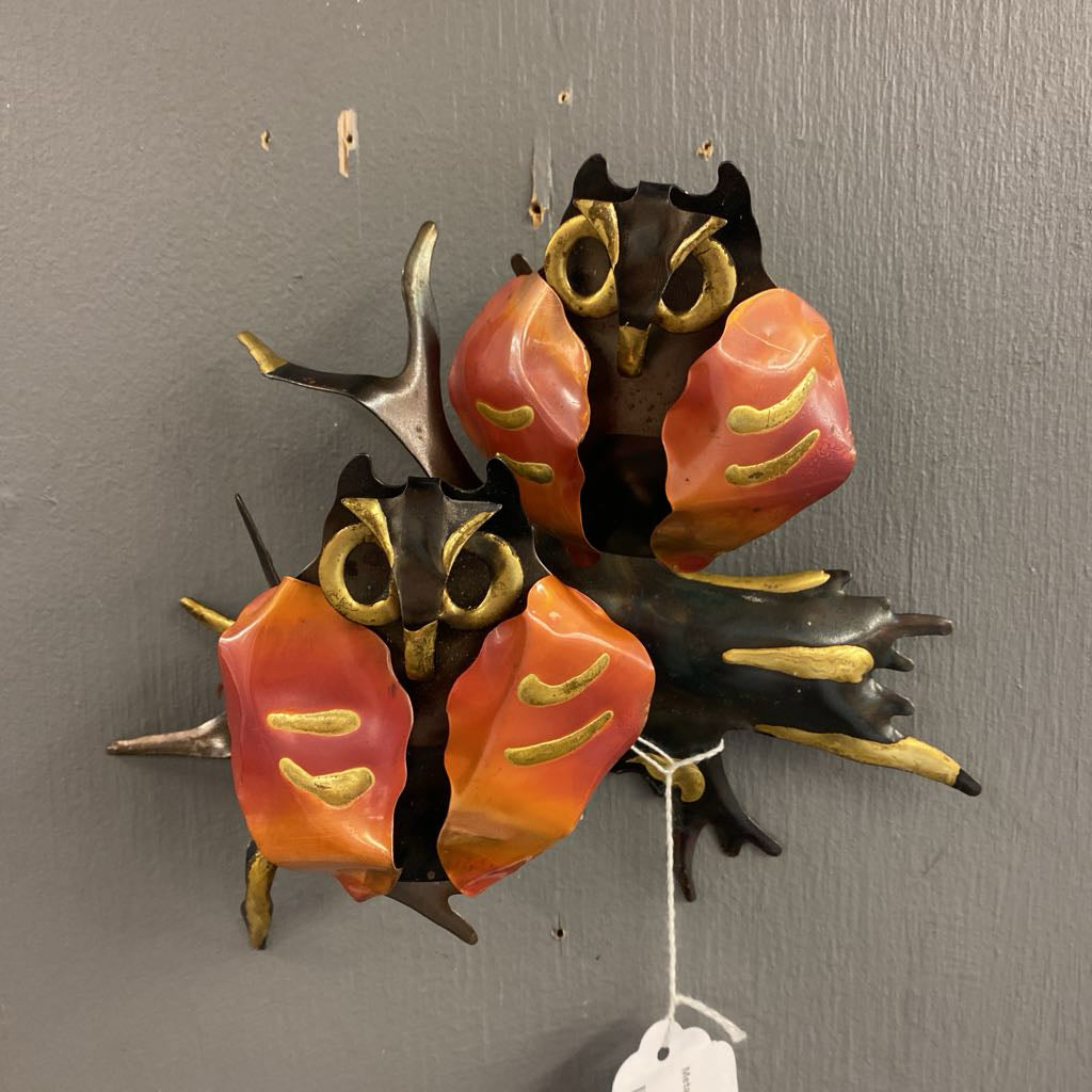 Metal Owls Relief Art