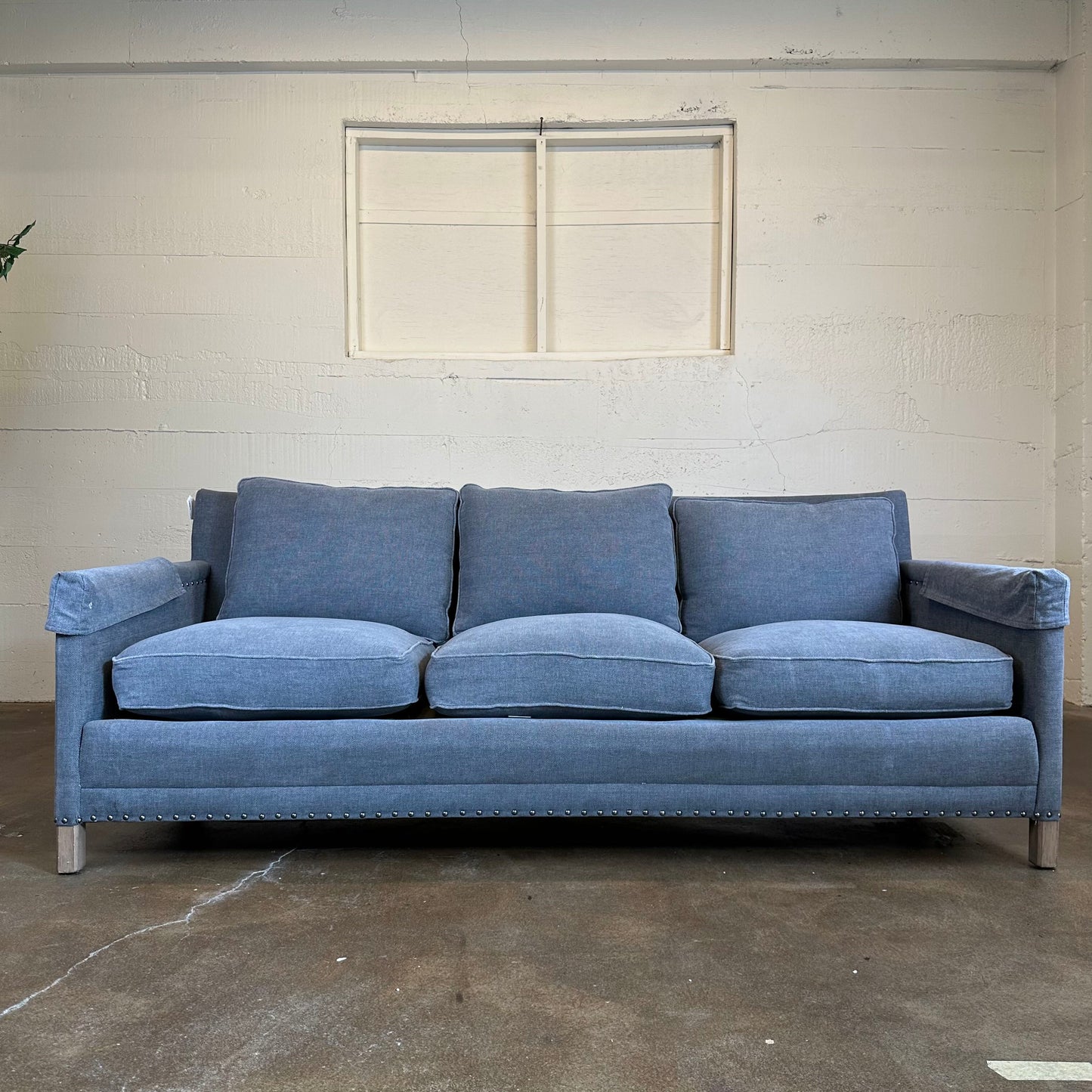 Grey 3 Seat Sofa w/ Down Cushions