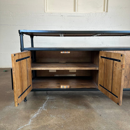 Rustic 4 Door Pottery Barn Media Stand