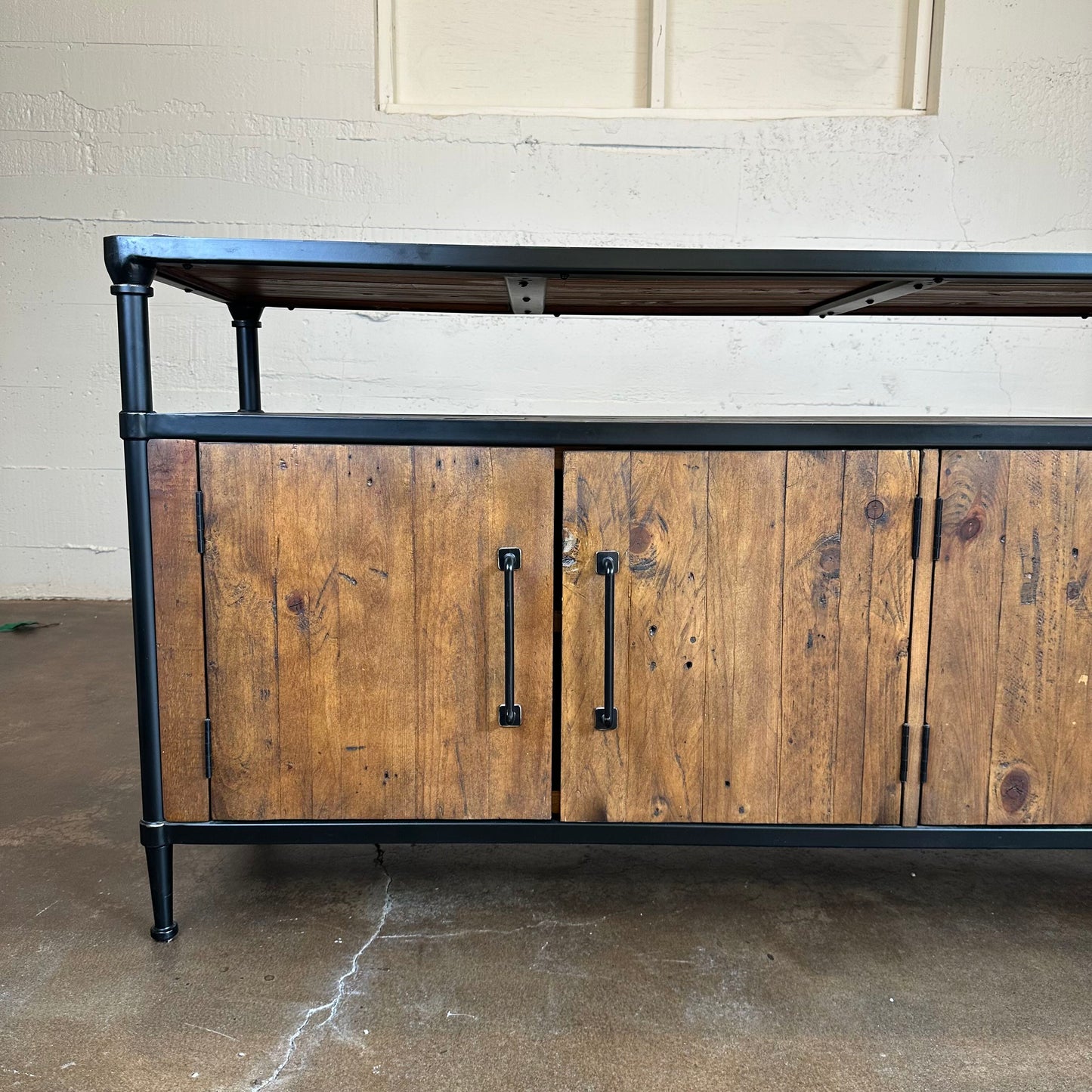 Rustic 4 Door Pottery Barn Media Stand