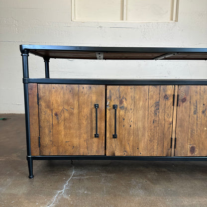 Rustic 4 Door Pottery Barn Media Stand