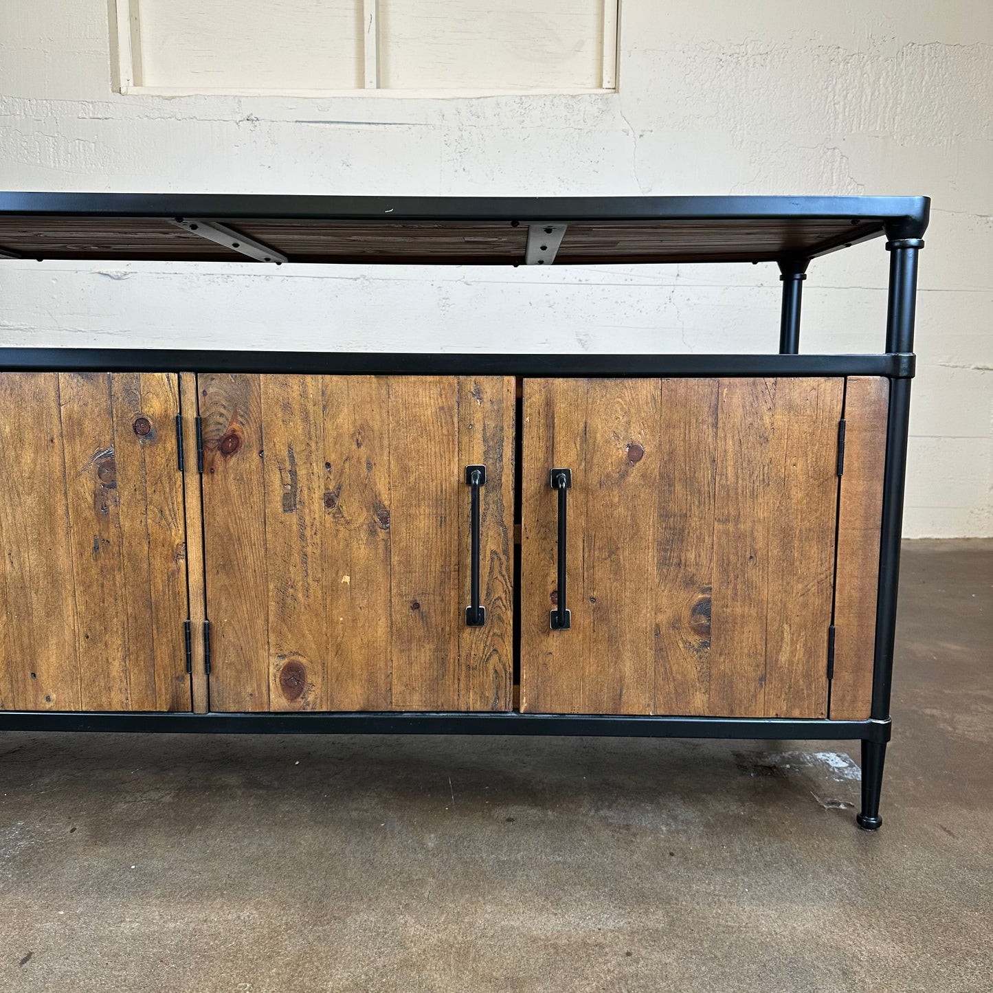 Rustic 4 Door Pottery Barn Media Stand