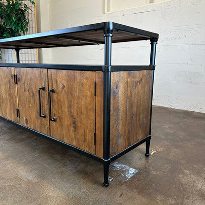 Rustic 4 Door Pottery Barn Media Stand