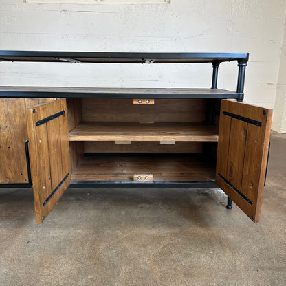 Rustic 4 Door Pottery Barn Media Stand