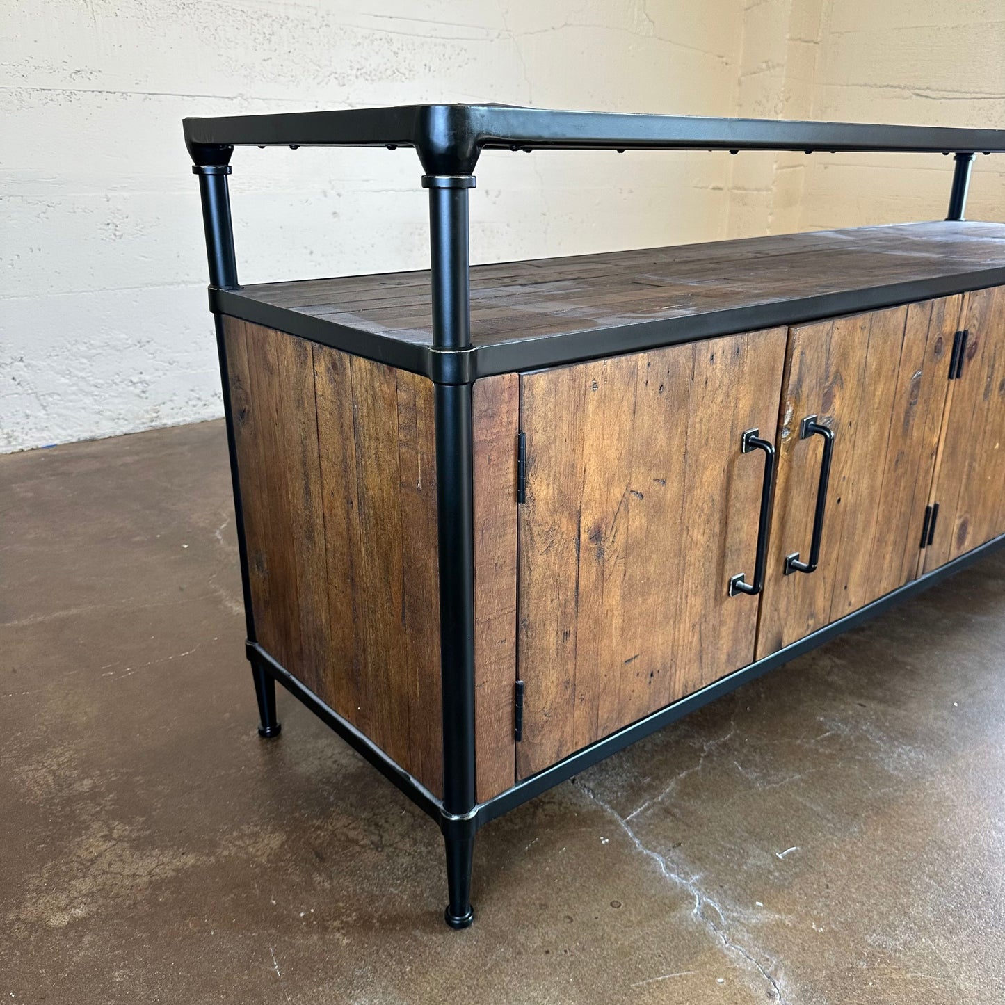 Rustic 4 Door Pottery Barn Media Stand