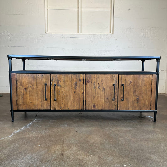 Rustic 4 Door Pottery Barn Media Stand