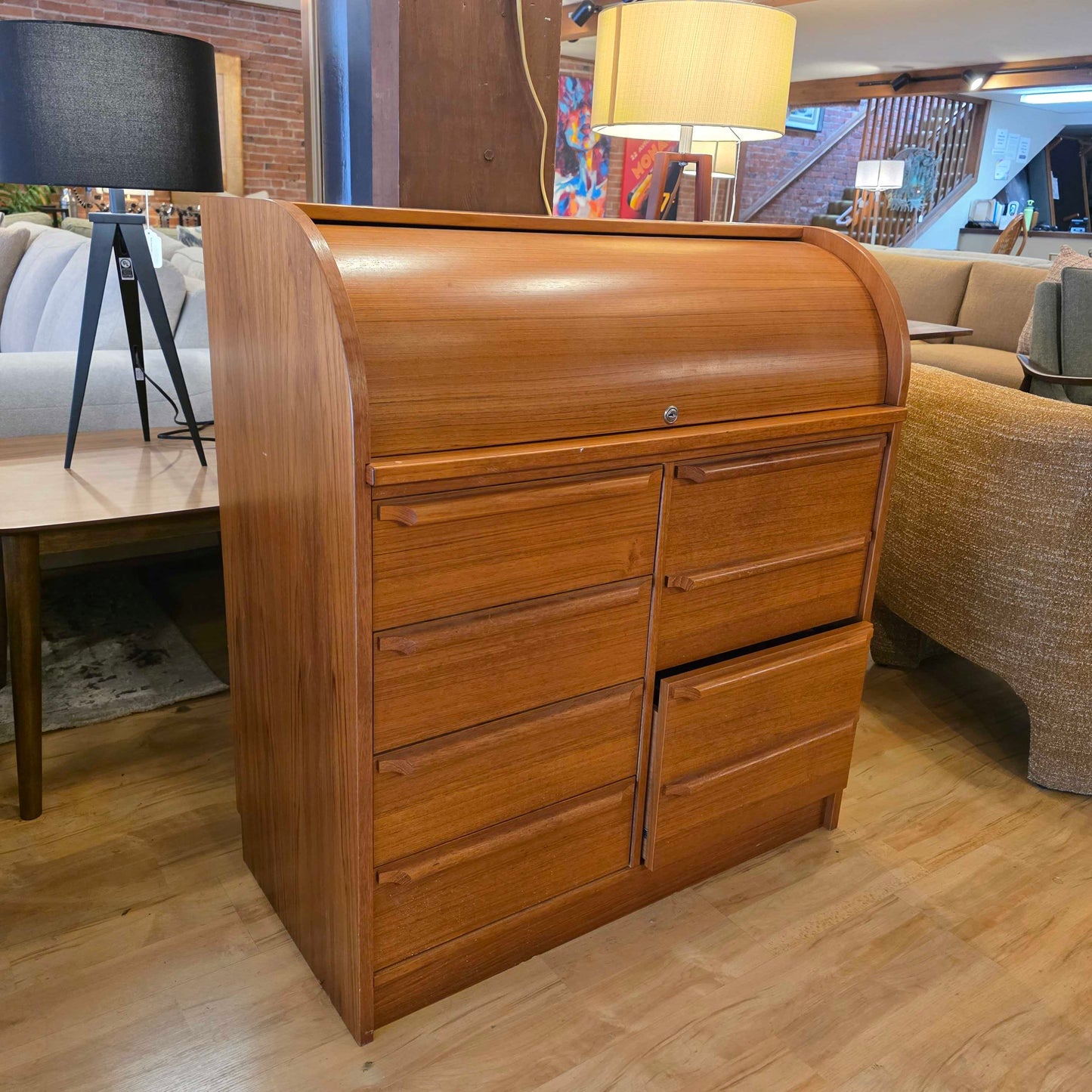 MCM Teak RollTop Desk