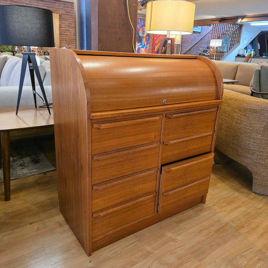 MCM Teak RollTop Desk C DESKS