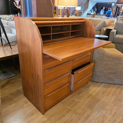 MCM Teak RollTop Desk