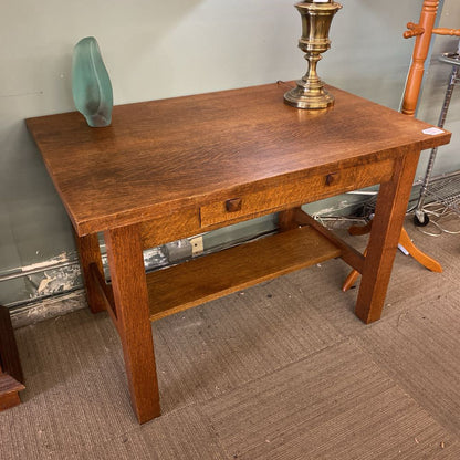 Quarter Oak Mission Style Library Table