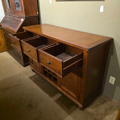 3 Drawer 2 Door Buffet w/ Center Wine Cubby