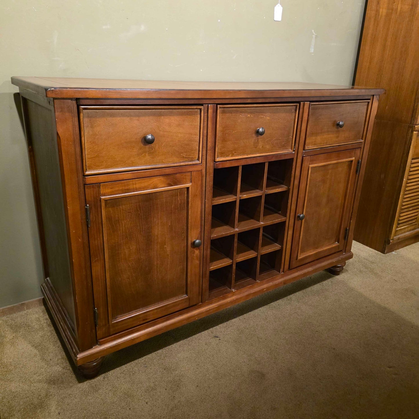 3 Drawer 2 Door Buffet w/ Center Wine Cubby