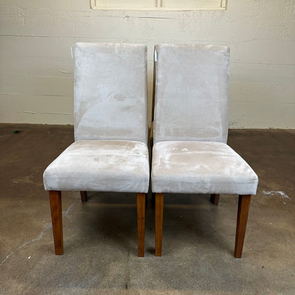 Set Of 4 Beige Upholstered Dining Chairs