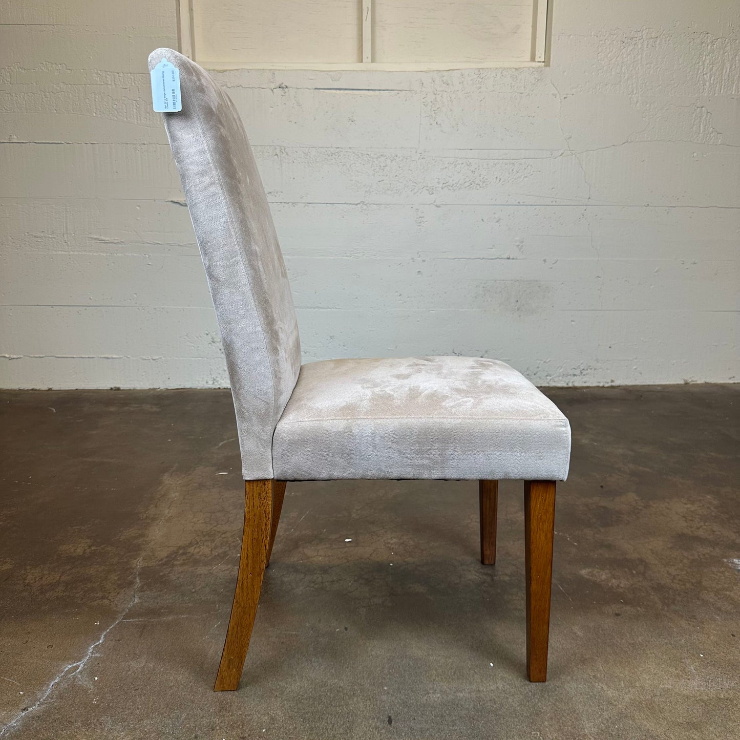Set Of 4 Beige Upholstered Dining Chairs