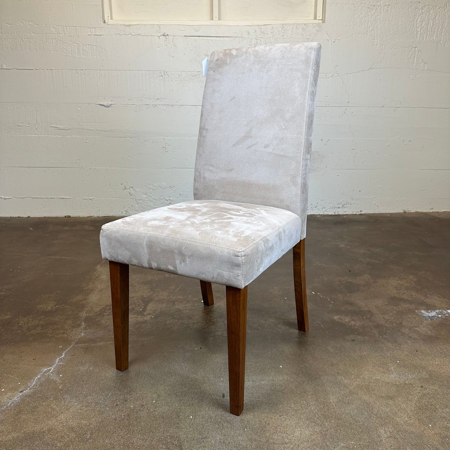 Set Of 4 Beige Upholstered Dining Chairs