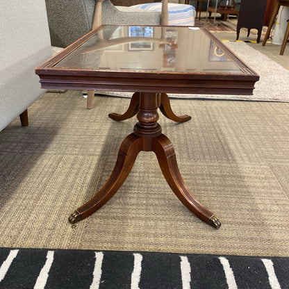 Brass Clawfoot Coffee Table w/Glass C COFFEE TABLES