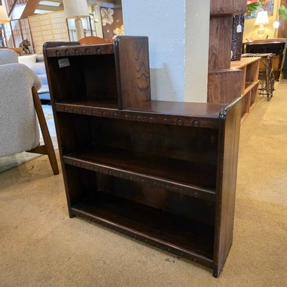 Dark Wood Arts & Crafts 2 Tier Small Bookcase C BOOKSHELVES