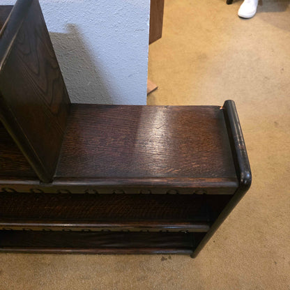 Dark Wood Arts & Crafts 2 Tier Small Bookcase C BOOKSHELVES