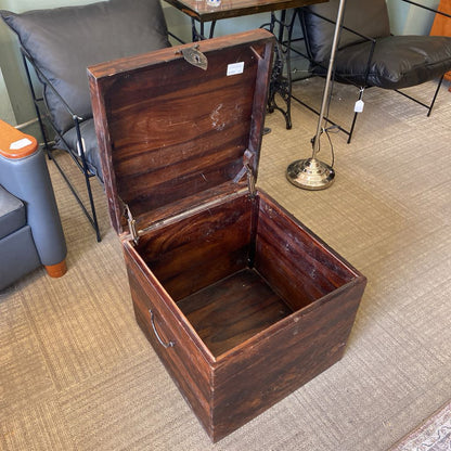 Rustic Dark Wood Cube Trunk C TRUNKS