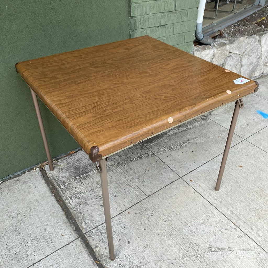 Faux Wood Top Folding Card Table (AS IS) C DINING TABLES