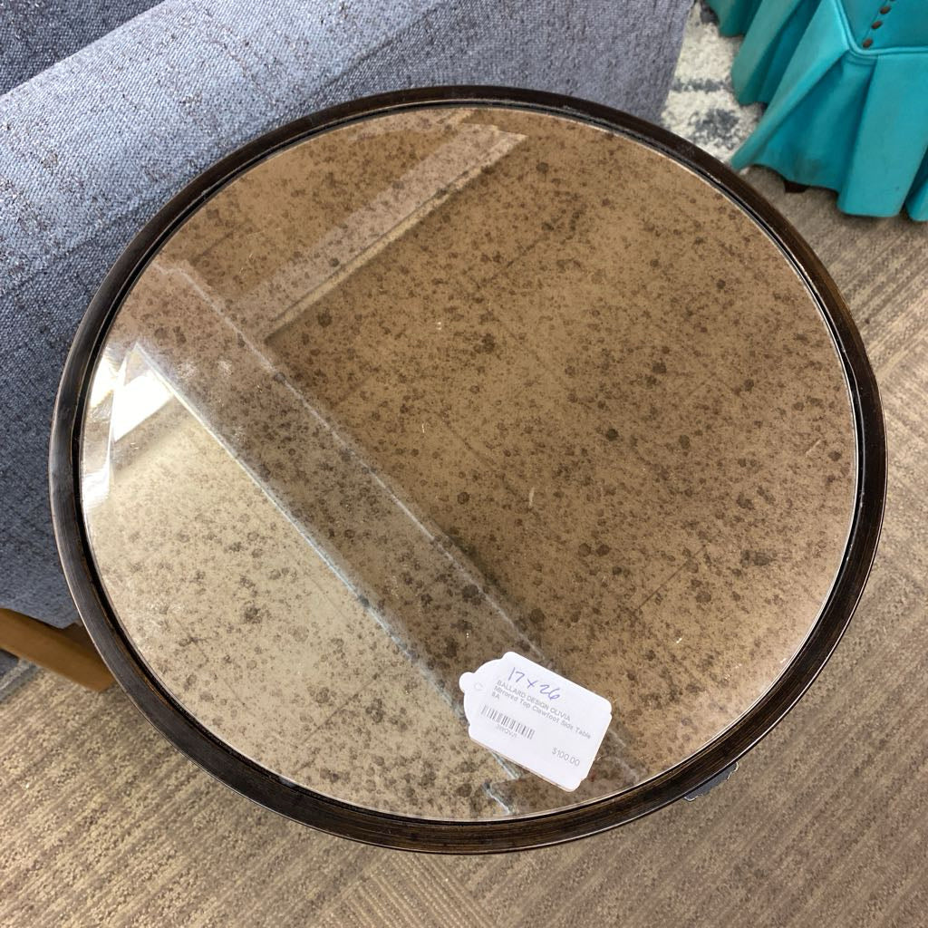 BALLARD DESIGN OLIVIA Mirrored Top Clawfoot Side Table