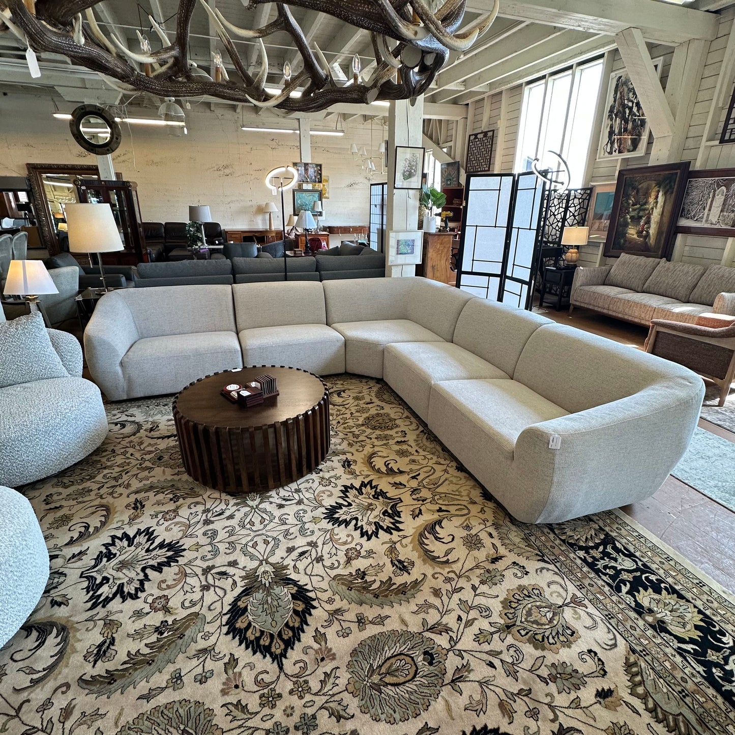 Eliza Ecru Sectional - AS IS U SECTIONALS CORNER