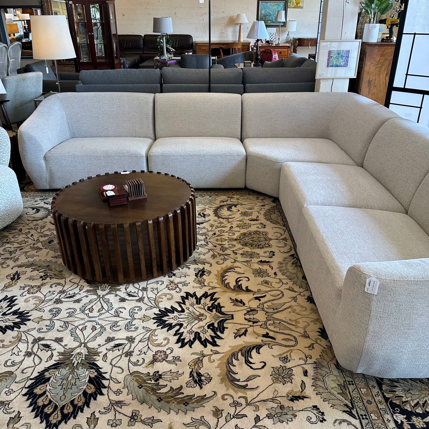 Eliza Ecru Sectional - AS IS U SECTIONALS CORNER