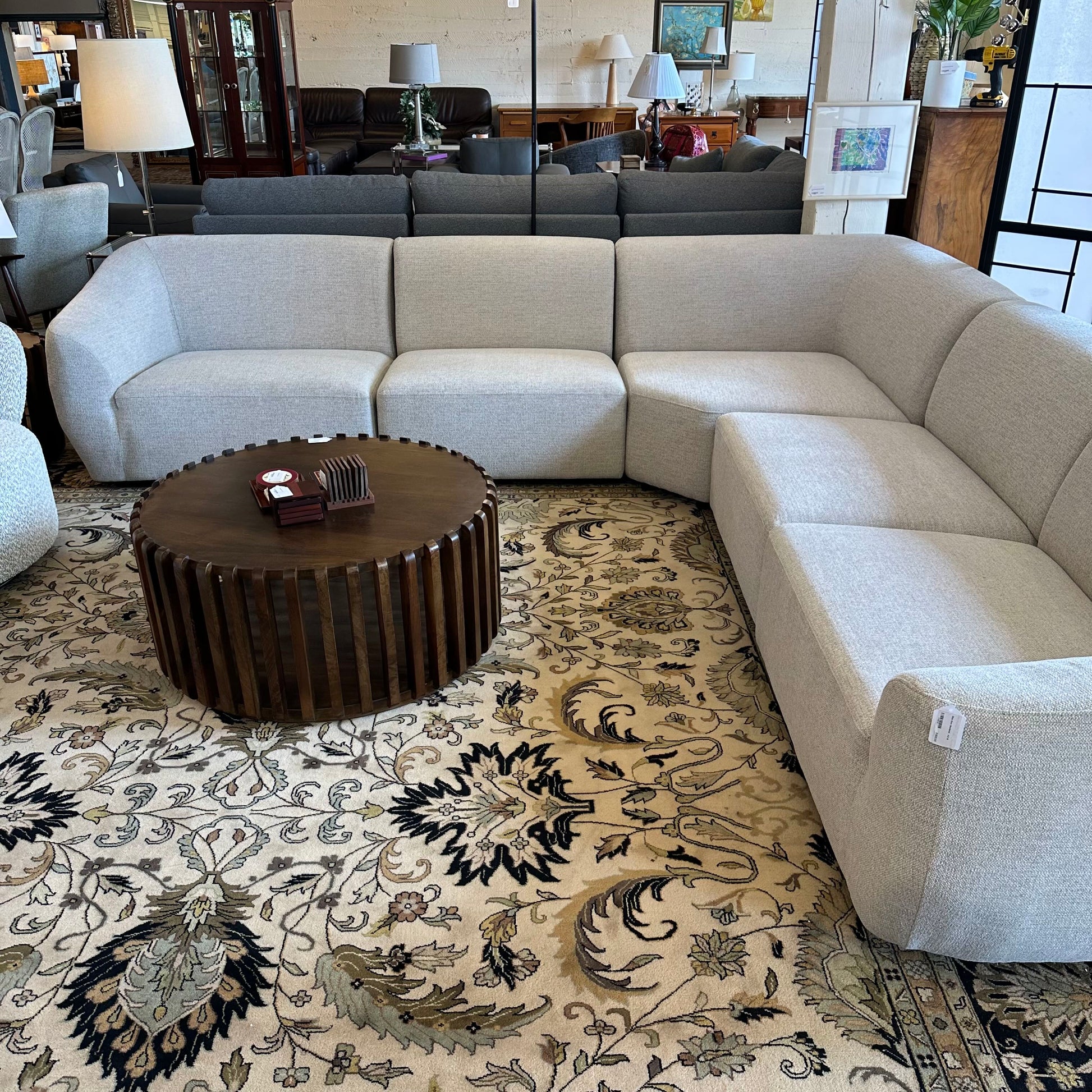 Eliza Ecru Sectional - AS IS U SECTIONALS CORNER