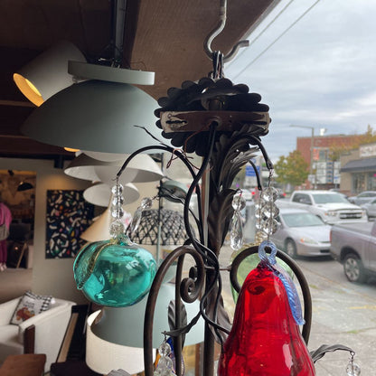 TRADICI Italian Iron Chandelier w/ MURANO Glass Fruits