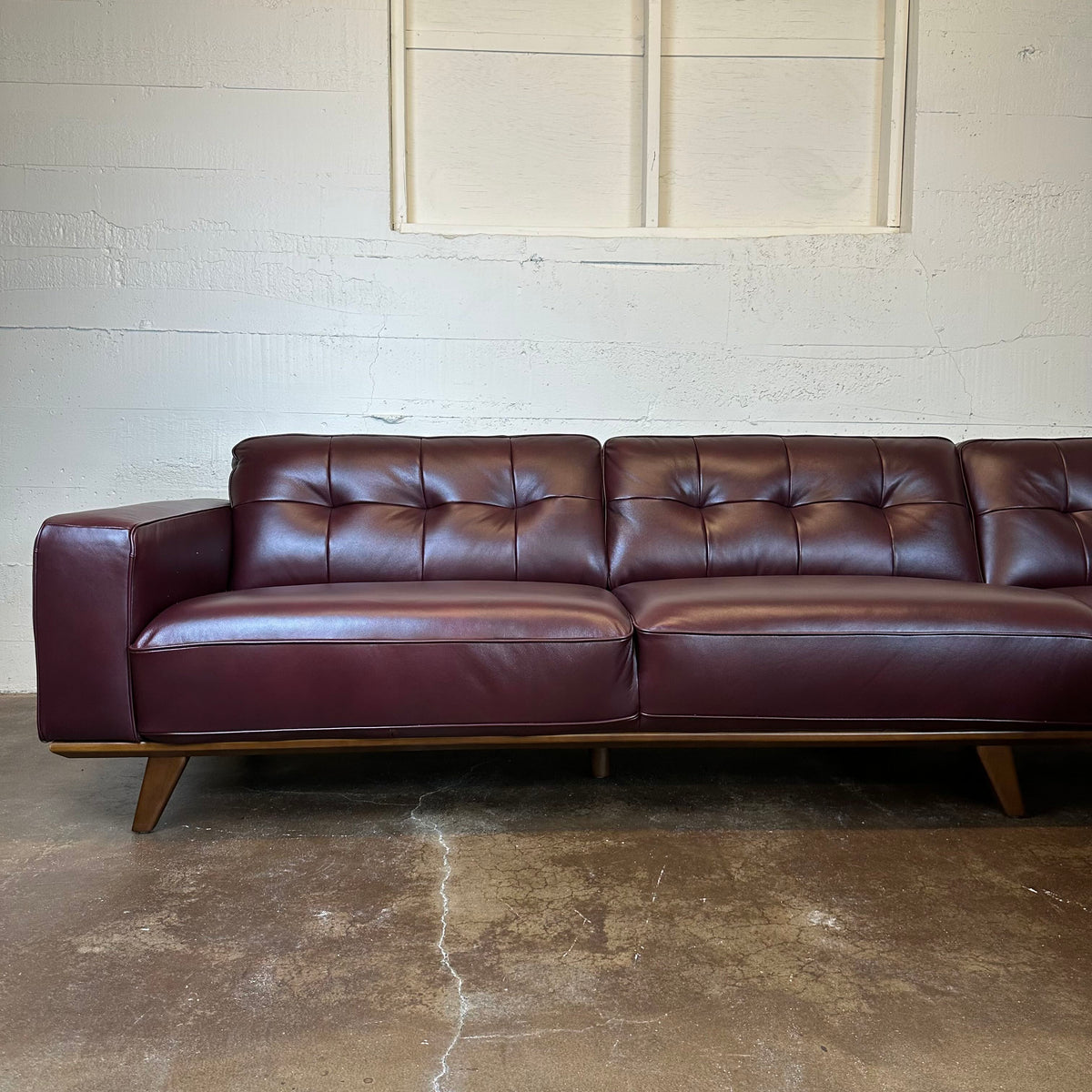 Odense Red Leather RAF Chaise Sectional U SECTIONALS RAF