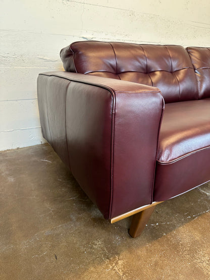 Odense Red Leather RAF Chaise Sectional U SECTIONALS RAF