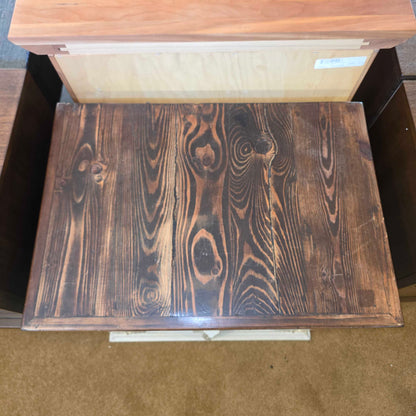 Painted White Wooden Nightstand w/ Golden Hardware
