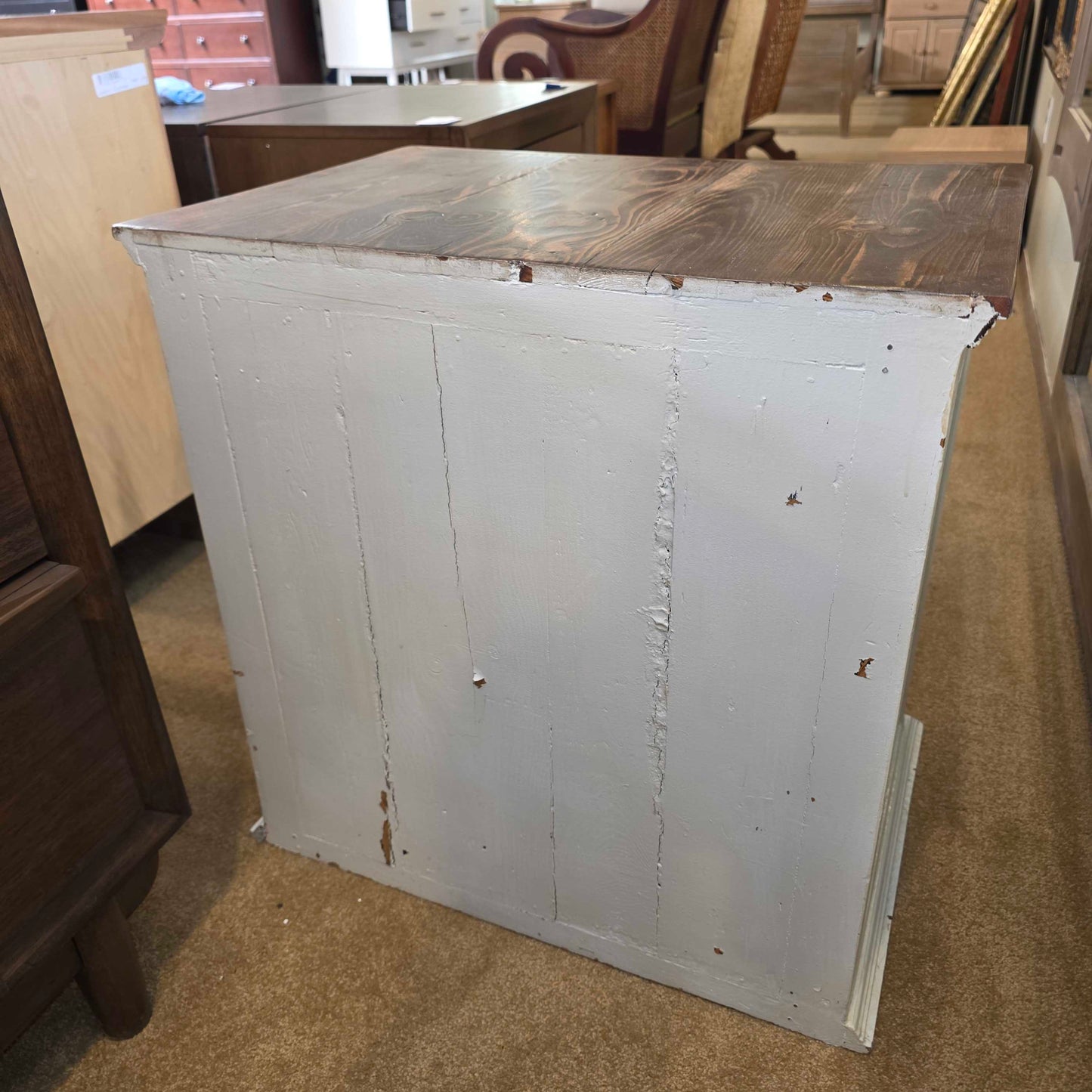 Painted White Wooden Nightstand w/ Golden Hardware