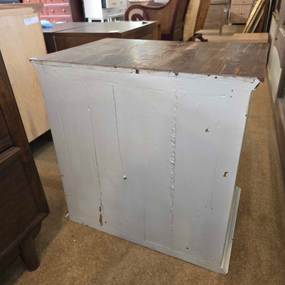Painted White Wooden Nightstand w/ Golden Hardware
