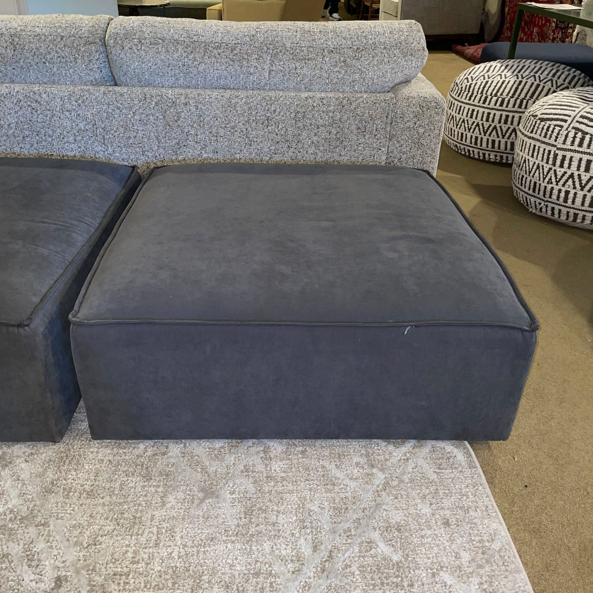 Dark Gray "U" Shaped Modular Sectional with Ottoman U SECTIONALS CORNER